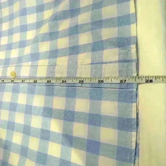 Gap Gingham Button Down S Coastal Blue Check Shirt Nautical Boyfriend Fit - Picture 4 of 12
